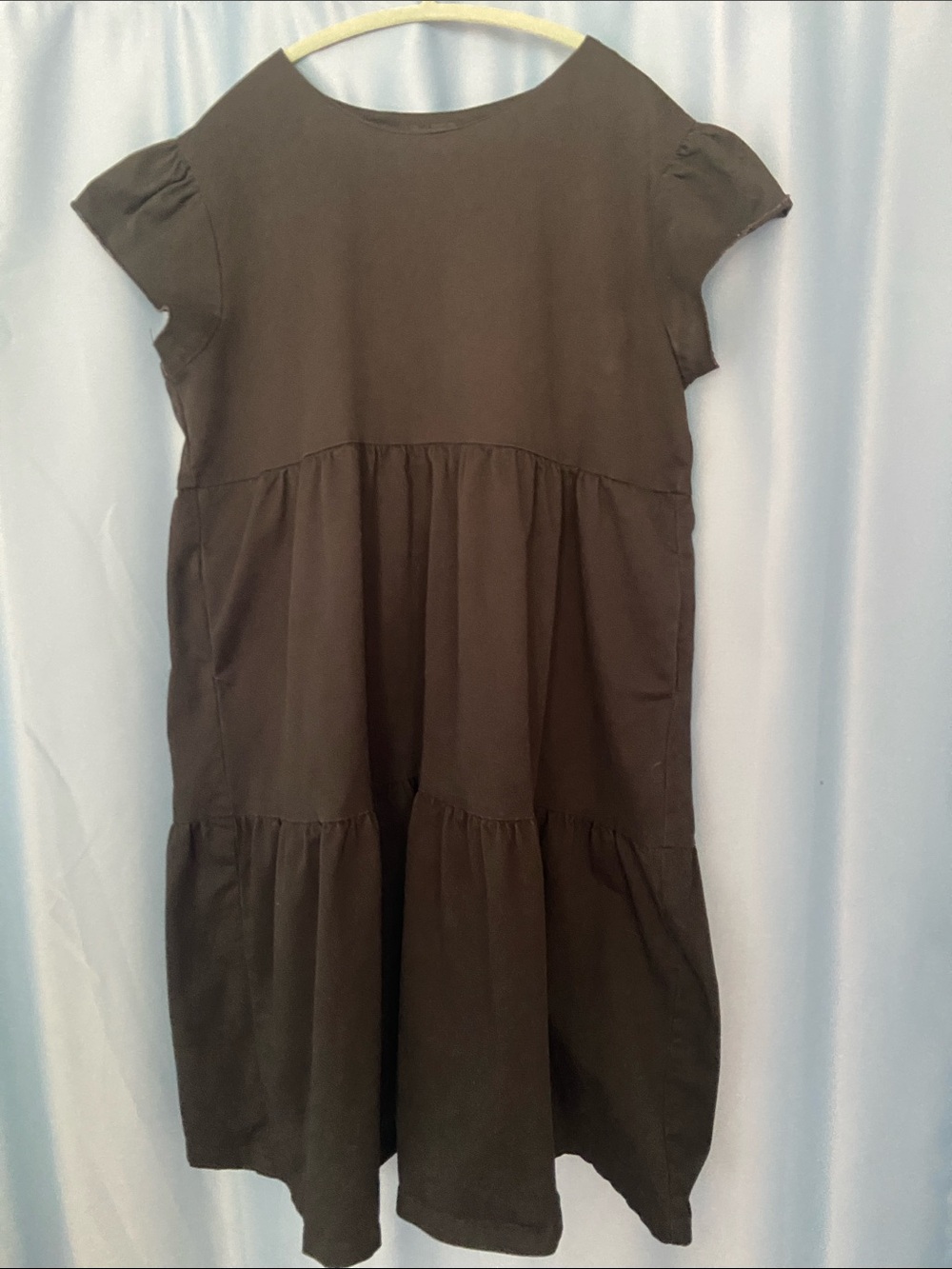 NOOWORKS Frida dress, Black thick cotton tiered dress, size 2X